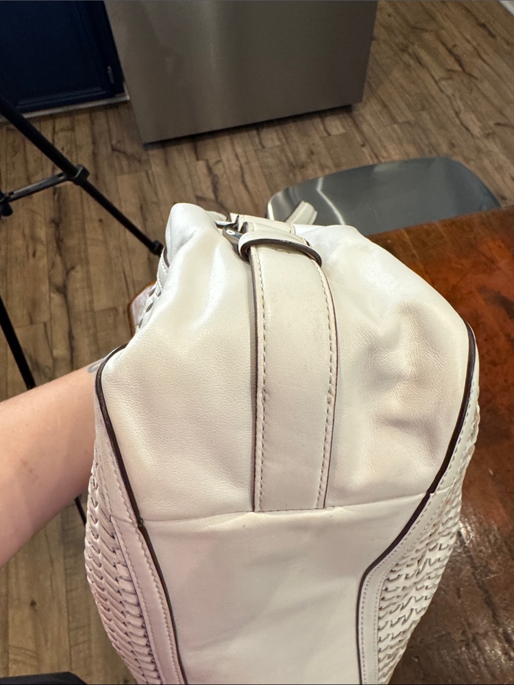 Coach Madison Woven Leather Maggie Shoulder Bag - Picture 9 of 16